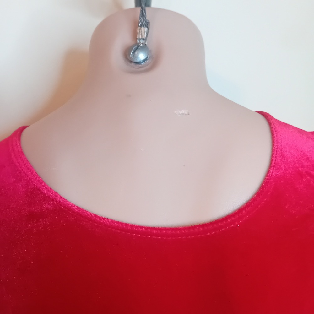 NWT Y2K American Apparel Velvet Crop Top Short Sleeve Tee Shirt Bloody Red‎ XS - Picture 10 of 16